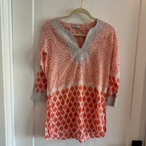 Roberta Roller Rabbit Coral and Gray Tunic